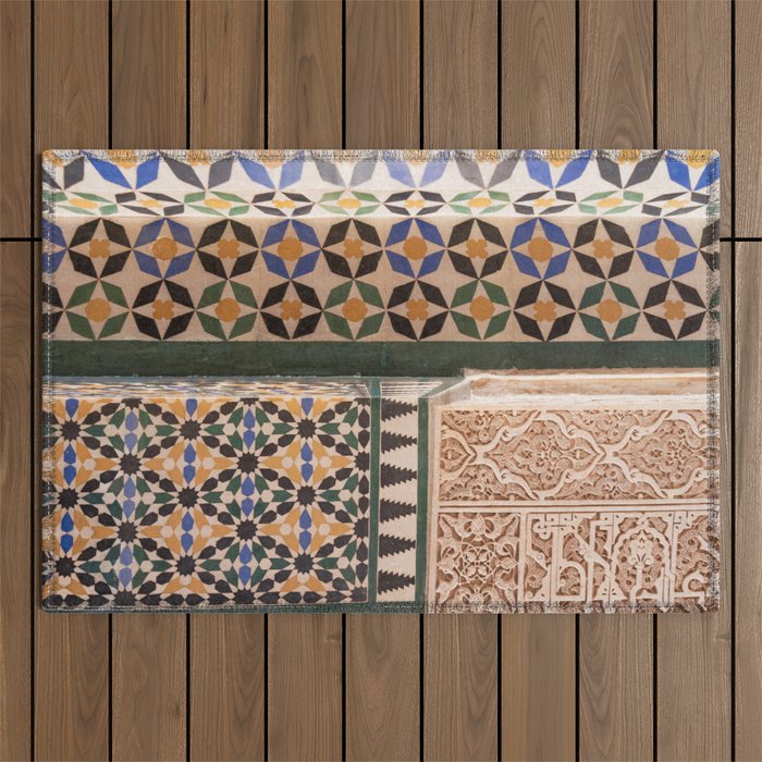 Historical Tiles - Alhambra Granada Spain Outdoor Rug Gallery Image 1