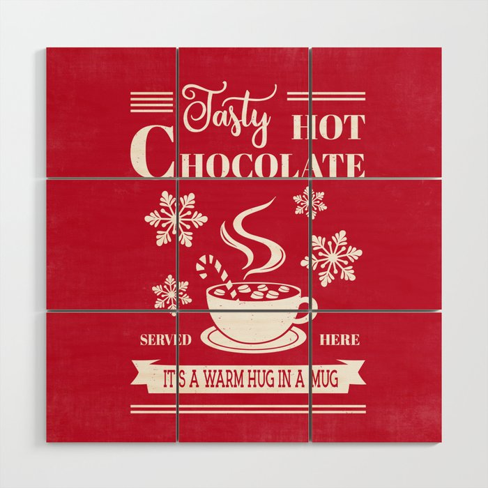 Tasty Hot Chocolate Red Wood Wall Art Gallery Image 1