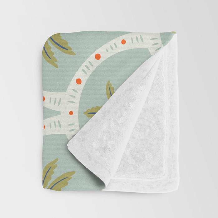 Vintage summer palm tree art pattern Throw Blanket Gallery Image 3