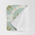 Vintage summer palm tree art pattern Throw Blanket Gallery Image 3