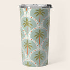 Vintage summer palm tree art pattern Travel Mug Gallery Image 2