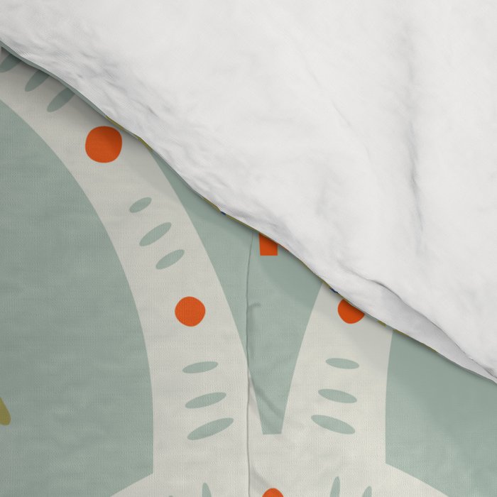 Vintage summer palm tree art pattern Comforter Gallery Image 4