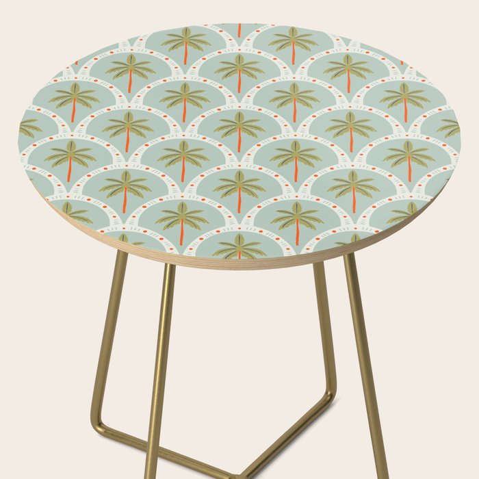 Vintage summer palm tree art pattern Side Table Gallery Image 2