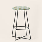 Vintage summer palm tree art pattern Stool Gallery Image 1