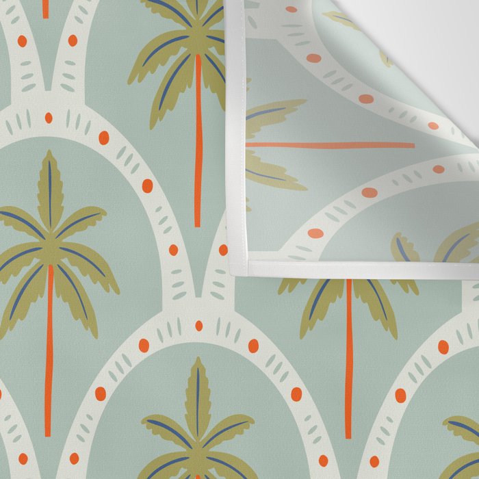 Vintage summer palm tree art pattern Wall Tapestry Gallery Image 3