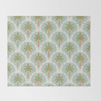 Vintage summer palm tree art pattern Throw Blanket Gallery Image 2