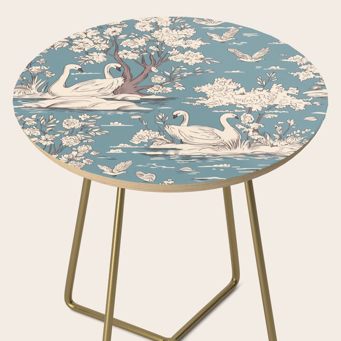 Elegant Swans in Bloom Side Table Gallery Image 2