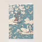 Elegant Swans in Bloom Stationery Card Gallery Image 2