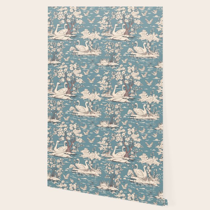 Elegant Swans in Bloom Wallpaper Gallery Image 2