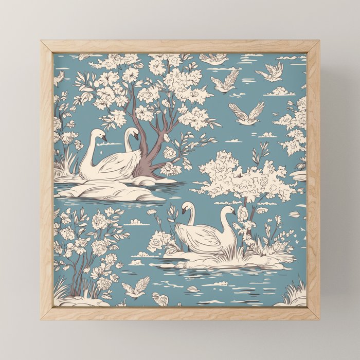 Elegant Swans in Bloom Mini Art Print Gallery Image 1