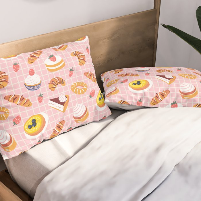 Vintage sweet pastry dessert food pattern Pillow Sham Gallery Image 2