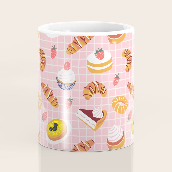 Vintage sweet pastry dessert food pattern Coffee Mug Gallery Image 4