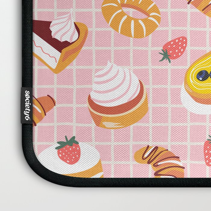 Vintage sweet pastry dessert food pattern Laptop Sleeve Gallery Image 3