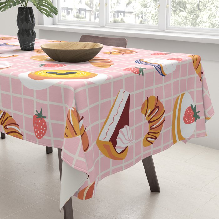 Vintage sweet pastry dessert food pattern Tablecloth Gallery Image 3