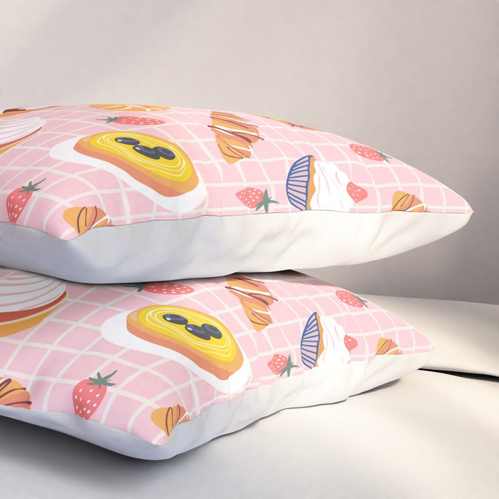 Vintage sweet pastry dessert food pattern Pillow Sham Gallery Image 3