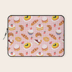 Vintage sweet pastry dessert food pattern Laptop Sleeve Gallery Image 1