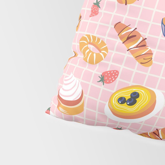 Vintage sweet pastry dessert food pattern Pillow Sham Gallery Image 4