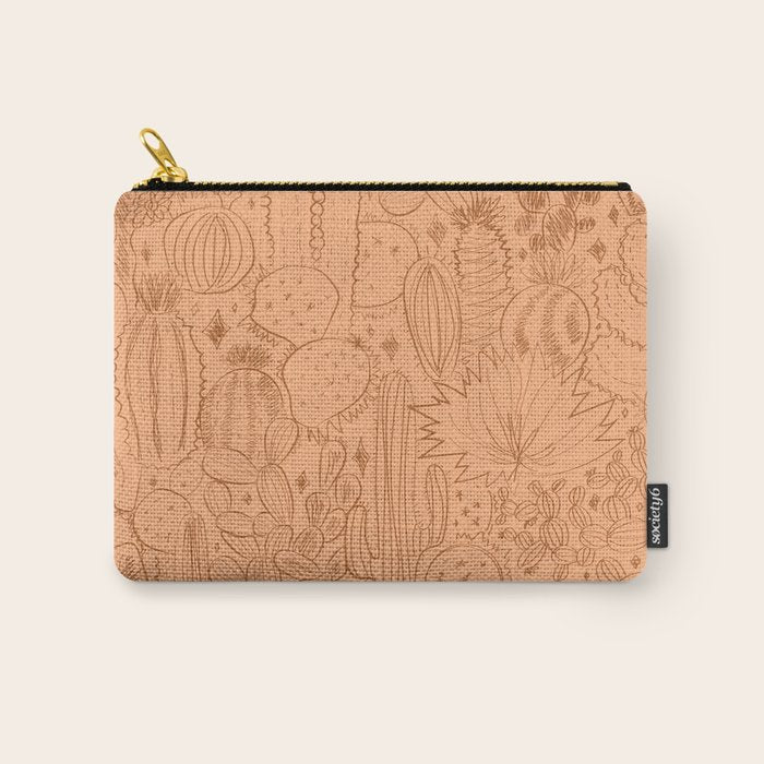 Cactus Scene in Orange Carry All Pouch Gallery Image 1
