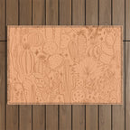 Cactus Scene in Orange Outdoor Rug Gallery Image 1