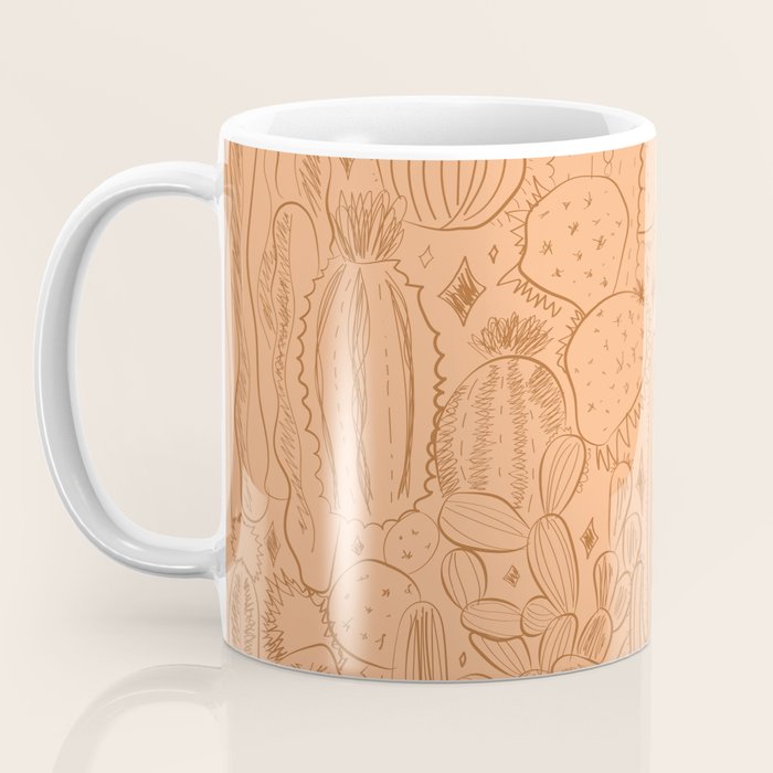 Cactus Scene in Orange Coffee Mug Gallery Image 3