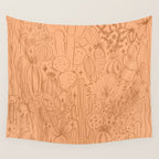 Cactus Scene in Orange Wall Tapestry Gallery Image 4