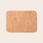 Cactus Scene in Orange Bath Mat Gallery Image 1