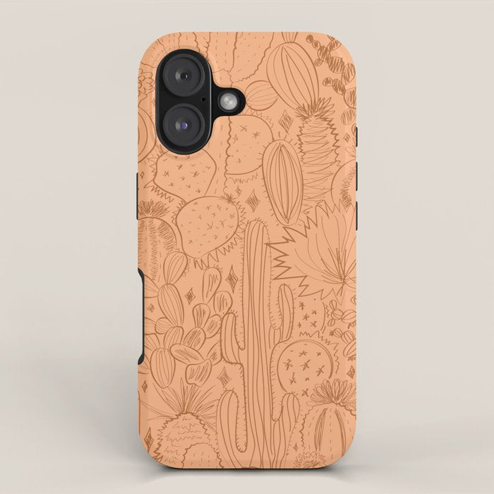 Cactus Scene in Orange iPhone Case Gallery Image 1