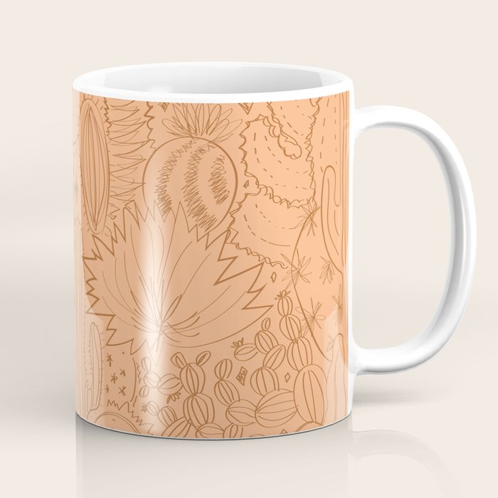 Cactus Scene in Orange Coffee Mug Gallery Image 1