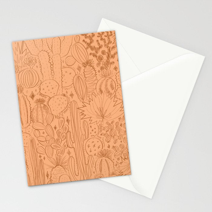 Cactus Scene in Orange Stationery Card Gallery Image 2