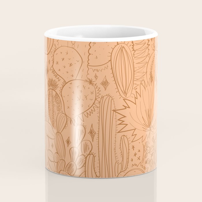 Cactus Scene in Orange Coffee Mug Gallery Image 4