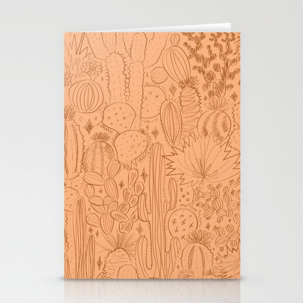 Cactus Scene in Orange Stationery Card Gallery Image 2