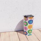 Happy Flowers Colorful Springtime Pattern Travel Mug Gallery Image 4