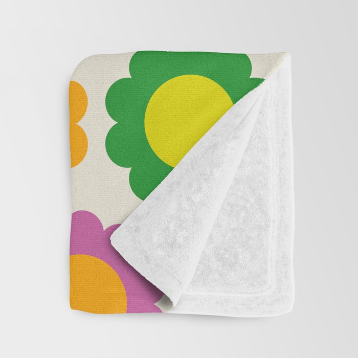 Happy Flowers Colorful Springtime Pattern Throw Blanket Gallery Image 3