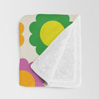 Happy Flowers Colorful Springtime Pattern Throw Blanket Gallery Image 3