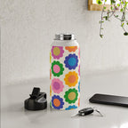 Happy Flowers Colorful Springtime Pattern Water Bottle Gallery Image 4