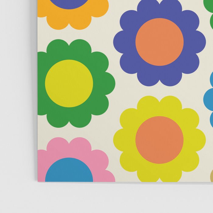 Happy Flowers Colorful Springtime Pattern Poster Gallery Image 3