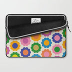 Happy Flowers Colorful Springtime Pattern Laptop Sleeve Gallery Image 2