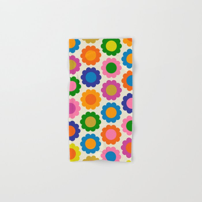Happy Flowers Colorful Springtime Pattern Bath Towel Gallery Image 1