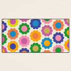 Happy Flowers Colorful Springtime Pattern Desk Mat Gallery Image 3