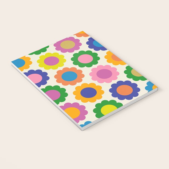 Happy Flowers Colorful Springtime Pattern Notebook Gallery Image 3
