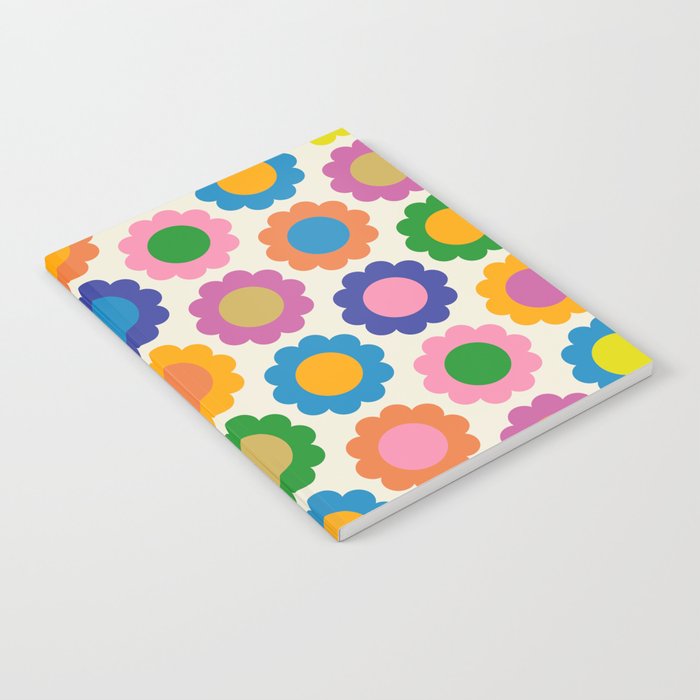 Happy Flowers Colorful Springtime Pattern Notebook Gallery Image 1