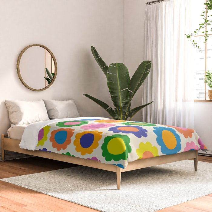 Happy Flowers Colorful Springtime Pattern Comforter Gallery Image 2