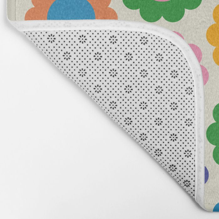 Happy Flowers Colorful Springtime Pattern Bath Mat Gallery Image 2