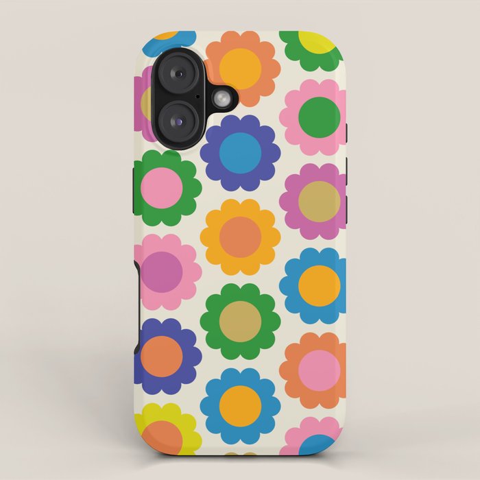 Happy Flowers Colorful Springtime Pattern iPhone Case Gallery Image 1