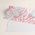 Modern hand painted coral pink teal reef coral floral Wrapping Paper Gallery Image 2