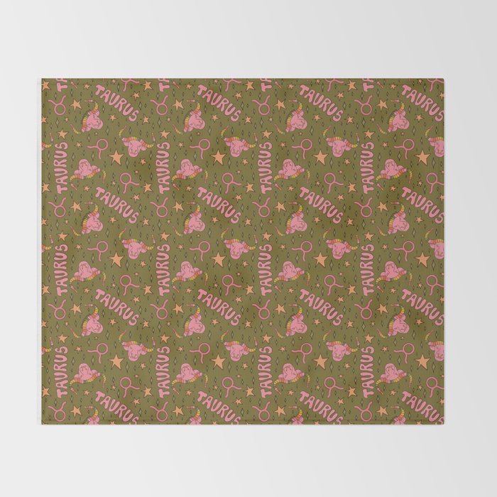 Taurus Print Throw Blanket Gallery Image 2
