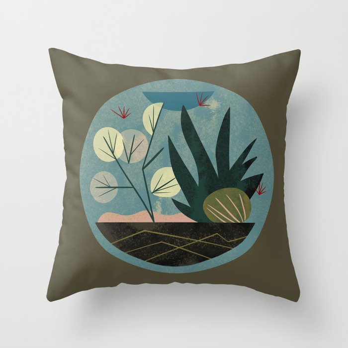Terrarium No. 7 Throw Pillow Gallery Image 1
