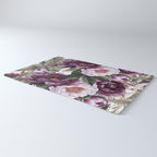 Purple Plum Pink Watercolor Peonies and Greenery Rug Gallery Image 3