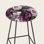 Purple Plum Pink Watercolor Peonies and Greenery Stool Gallery Image 2