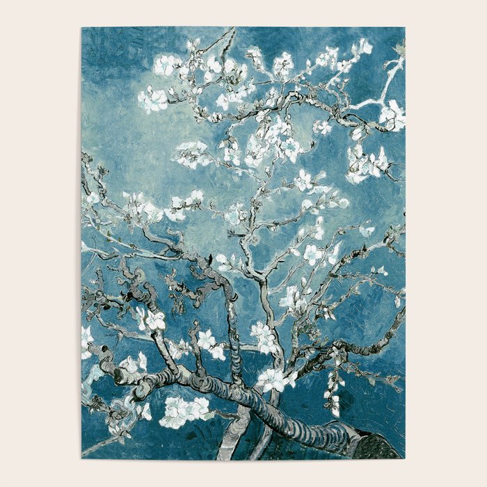 Vincent Van Gogh Almond Blossoms Teal Poster Gallery Image 1